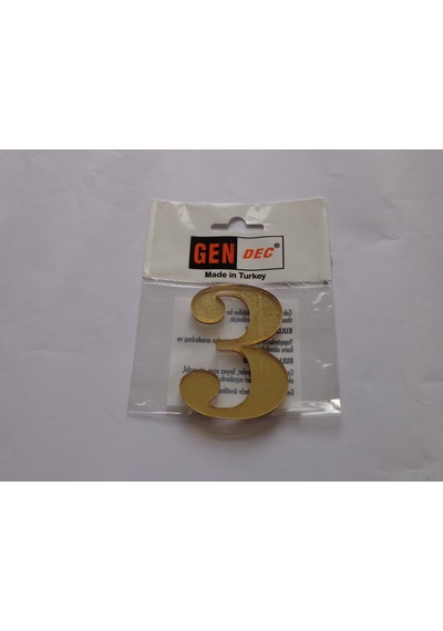 7Cm Altın Sarı No:3 Kapı Daire Postakutusu Dolap Numarası