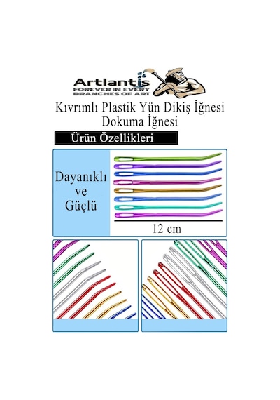 Kıvrımlı Plastik Yün İğnesi 12 Cm 30 Adet 1 Paket Plastik Dikiş Dokuma İğnesi Kavisli İplik İğne Goblen