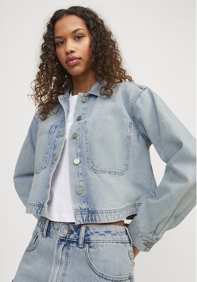 Jack & Jones Kadın Cep Detayli Denim Gömlek - Kayla 12253992 Light Blue Denim Mavi