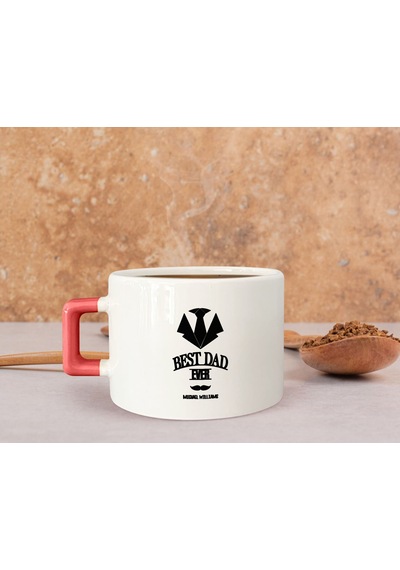 Bk Gift Kişiye Özel İsimli Pembe Kulplu Çay & Kahve Fincanı-13, Arkadaşa Hediye, Sevgiliye Hediye