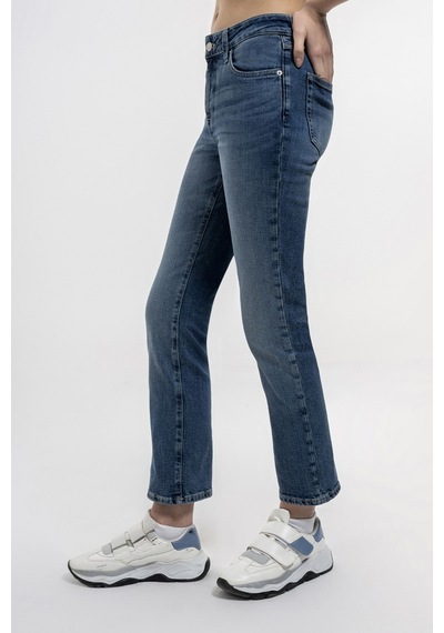 Loft Mom Slim Fit Kadın Pantolon Lf2036263 Mavi