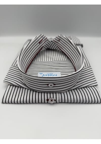 Slim Fit Uzun Kol Premium Çizgili Yaka Düğmeli Hediye Kutulu Erkek Gömlek Fs-004440 - Siyah-3175 Slim Fit Uzun Kol Premium Çizgili Yaka Düğmeli Hediye Kutulu Erkek Gömlek Fs-004440 - Siyah-3175