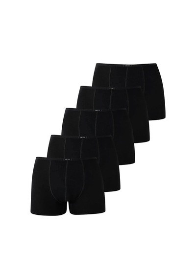 Carlburn Erkek İnce Bel Lastikli Bambu Boxer Siyah 5'li Paket Botanik Giyim Günlük Çamaşır Modern Stil