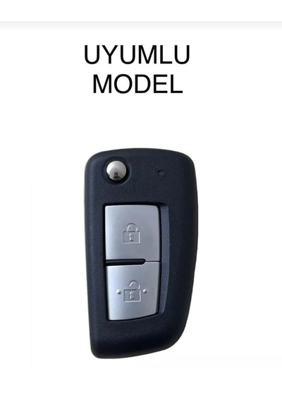 Autohan Keys Nissan Qashqai, Juke, Micra Sustaıı 2 Buton Nano Anahtar Kılıfı Beyaz Gümüş Renk