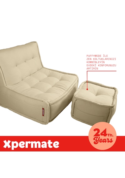 Xpermate Zen Sırtlı Minder İskandinav Tarzı Minder 80x60 Bej