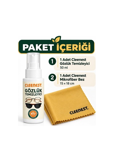 Gözlük Ve Ekran Temizleme Seti 50 Ml + 15x18 Cm Mikrofiber Bez