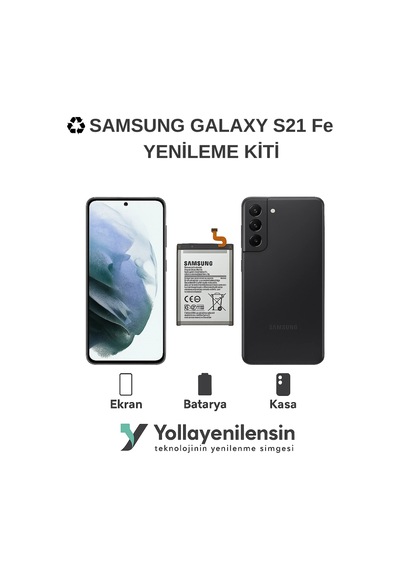 Samsung Galaxy Uyumlu S21 Fe  Kiti Ekran + Batarya + Arka Kasa e Eş Değer Kalite Parçal