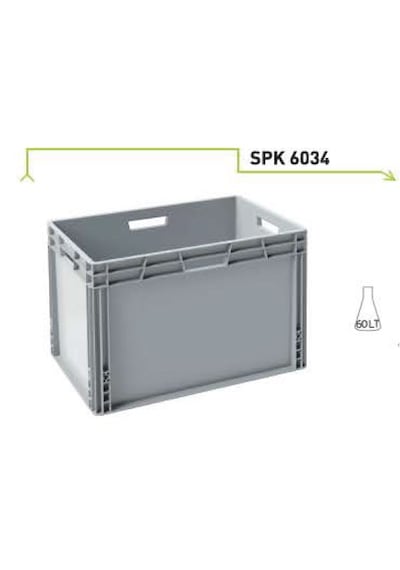 Sembol Plastik Spk 6034 Plastik Kapalı Sanayi Tipi Kasa Gri