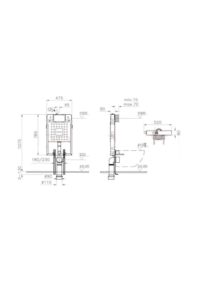 VitrA S50 Asma Klozet Ve VitrA Gömme Rezervuar Tam Set 800-2027 Beyaz