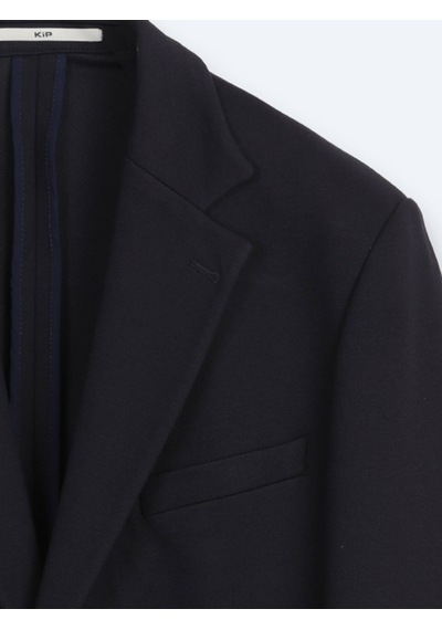 Kip Lacivert Kareli Modern Fit Pamuk Karışımlı Örme Ceket