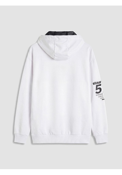 Lcw Eco Beyaz Baskılı Erkek Hoodie