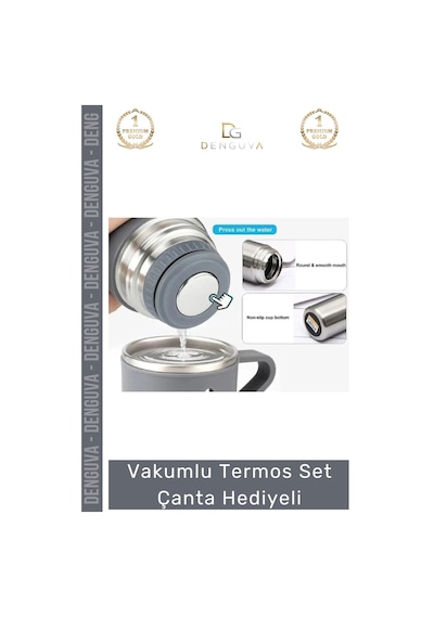 Çeliktermos Vakumlu Çelik Termos Bardaklı Kamp Ğcılık Piknik Isı Koruyucu Set Çanta Hediyeli 550 Ml Çok Renkli