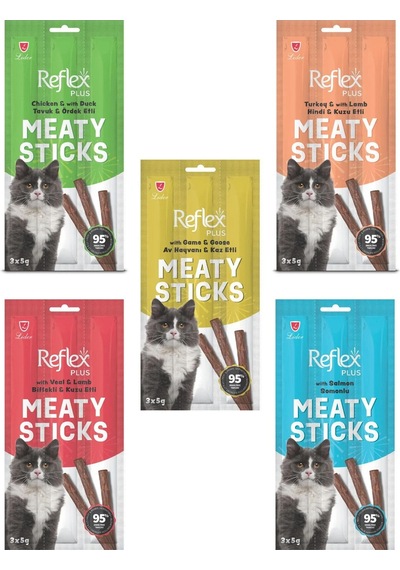 Reflex Meaty Sticks Karışık Kedi Ödül Maması Seti 5'li 3 x 5 G