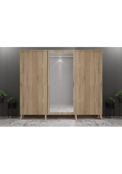 Beyzade Sürgülü Portmanto Vestiyer Meşe240 Cm