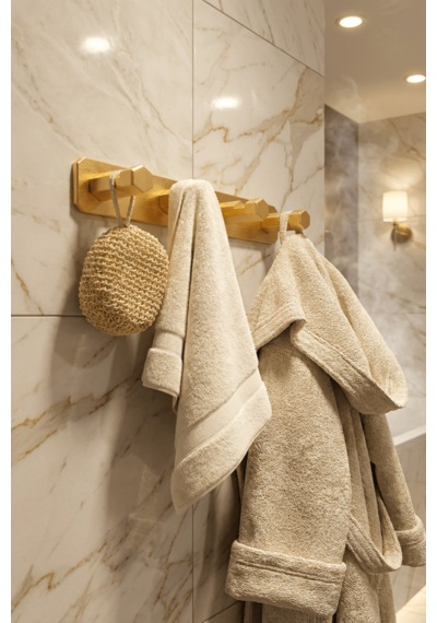 4'lü Premium Gold Alüminyum Banyo Mutfak Havlu Bornoz Askısı Yapışkanlı Altın