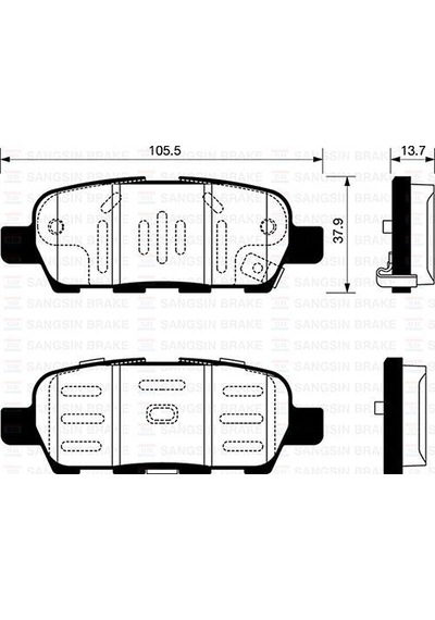 Sangsin Sp1250 Arka Balata Qashqai 1.6 2.0 1.5dcı 2.0 Dci 07 X Traıl 2.0 2.5 2.0 Dci 07 Gdb3294 Gdb3508 Gdb3507 D40609n0