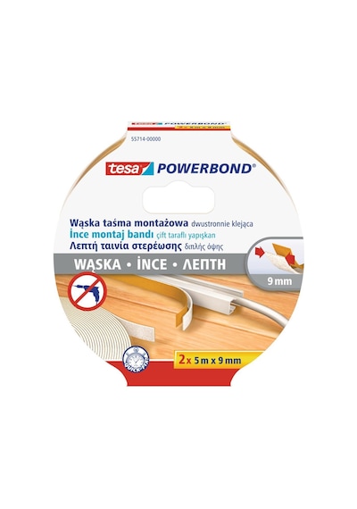Tesa Köpük Montaj Bandı - Powerbond Slim 2Adt 5M 9Mm