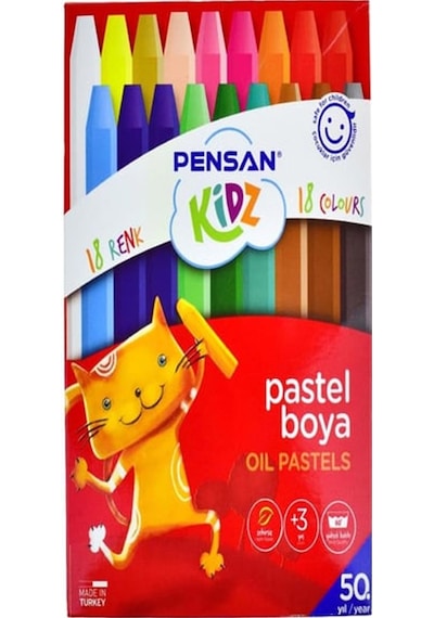 Pensan Kidz Pastel Boya 18 Renk 98061 Çok Renkli