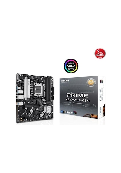 Asus Prıme A620am-a Csm Ddr5 Hdmı-dp Pcıe 4.0 Am5 Matx Kurumsal Anakart