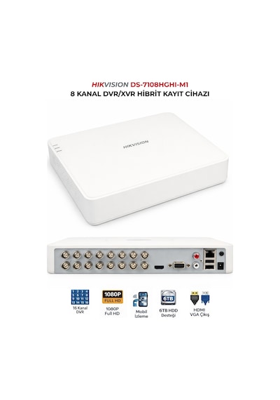 Ds-7116hghı-m1 Dvr 16 Kanal İnsan Araç Analizli Kayıt Cihazı