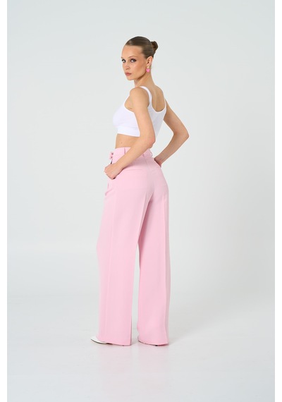 Thalure Kadın Pembe Pileli Pantolon Pembe