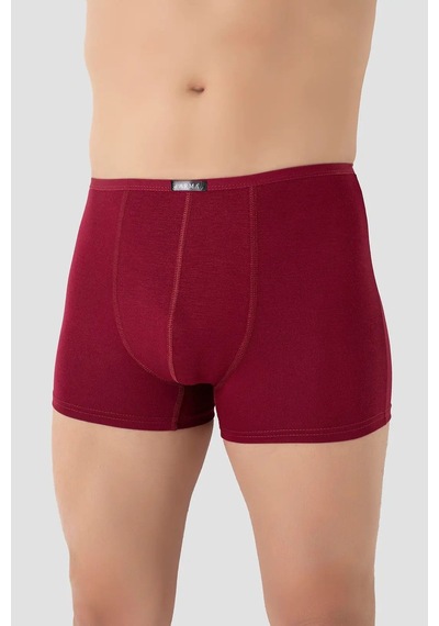 Hadpols Yumuşak Çamaşır Nefes Alabilen Giyim Eşyası Erkek İnce Bel Lastikli Bambu Boxer Bordo 5'li Paket