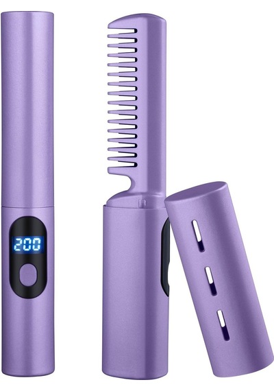 Suntek Usb Saç Düzleştirici Fırça Sıcak Tarak Pembe