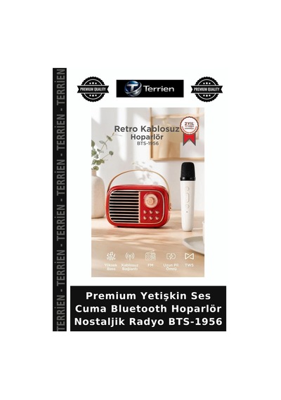 Premium Yetişkin Ses Cuma Bluetooth Hoparlör Nostaljik Radyo Bts-1956