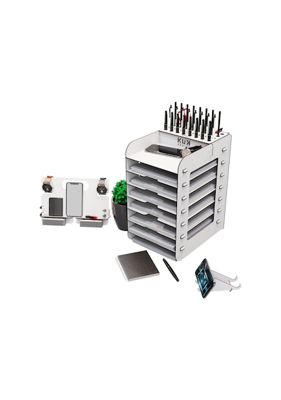 Kuk Design Robinia A4 Evrak Rafı Ofis Masaüstü Organizer Set Ceviz