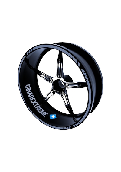 Moto Rider 4'lü Sticker Seti Taş Grisi İç Dış Jant Şeridi Kask Ve Çamurluk Çınar Extreme