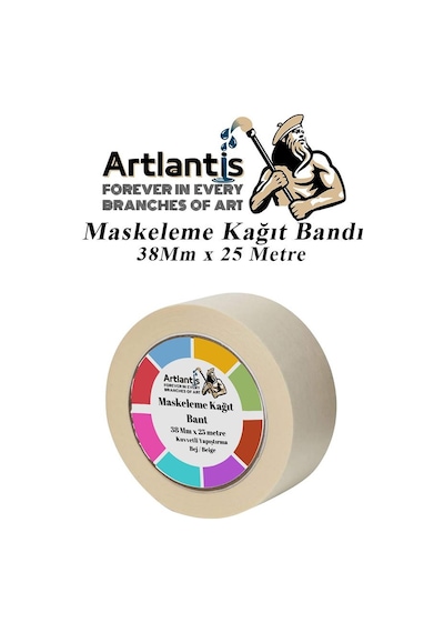 Maskeleme Bandı Kağıt Bant 38 Mm 25 Metre 1 Adet Boya Bantı Maskeleme Kağıt Bant Duvar Yağlı Boya Badana