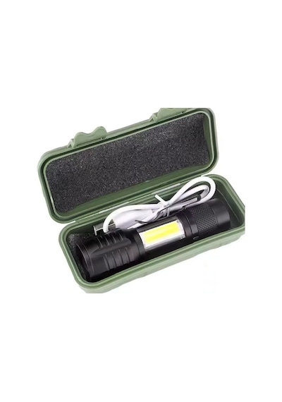 Ws-5454 Taktik El Feneri Usb Şarj Edilebilir Kamp Feneri Cob Zumlanabilir Mini Taşınabilir El Feneri Açık Ahşap