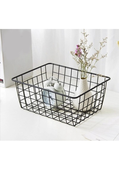 Metal Çok Amaçlı Sepet Organizer Meyve Sebze Saklama Kutusu Plastik Gri Diğer