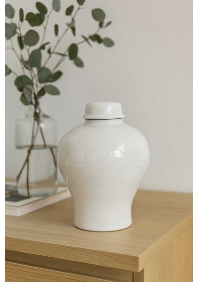 Terra Cotta Dekoratif Vazo Büyük Boy Toprak Vazo Beyaz Modern Salon Sehpa Masa Üstü Ev Dekoru 38 Cm Beyaz Beyaz