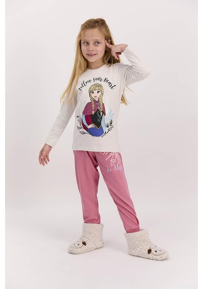 Frozen Kız Çocuk Pijama Takımı 4607 Çok Renkli