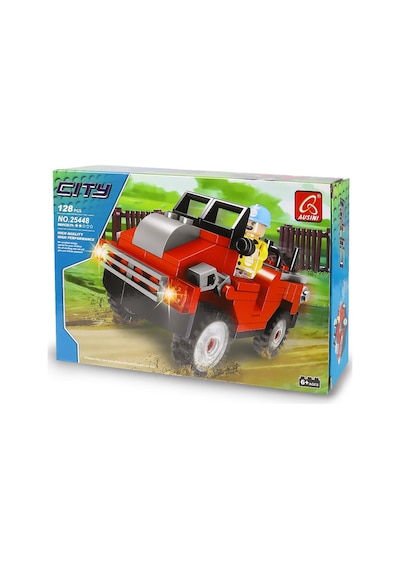 Ausini City Kırmızı Jeep 128 Parça