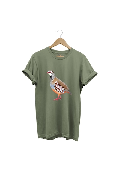 Avcılık Keklik Avcılığı Keklik Kuşu Baskılı Regular Fit %100 Pamuk Haki T-shirt Haki