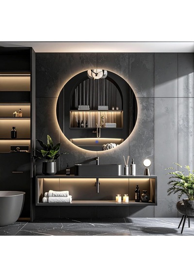 Swirl Led'li Lazer Kumlamalı Lavabo & Banyo Aynası Dokunmatik Sensörlü Günışığı Led 60 X 60 Diğer