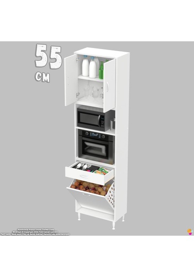 Modilayn Ece Fırın Bölmeli Kapaklı Çekmeceli Sepetli Çok Amaçlı Mutfak Dolabı 55 Cm Beyaz Modilayn Ece Fırın Bölmeli Kapaklı Çekmeceli Sepetli Çok Amaçlı Mutfak Dolabı 55 Cm Beyaz