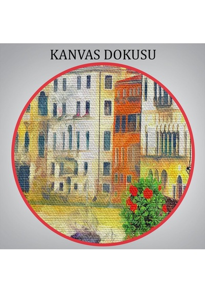 Es10 Venedik Kanalına Bakan Romantik Çift Yağlıboya Görünüm Kanvas Tablosu-3625 (70 x 100)