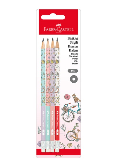 Faber Castell Bls Bisiklet Kurşun Kalem Silgili 4'lü