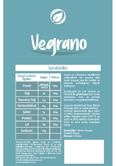 Vegrano Nutritional Yeast Besin Mayası 100 G
