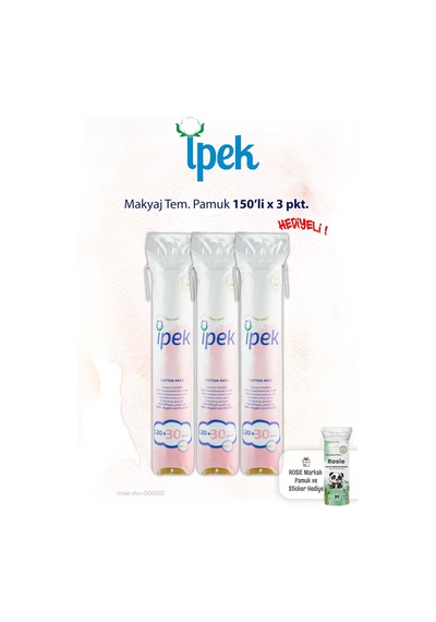 İpek 150'li X 3 Paket Makyaj Temizleme Pamuğu Ve Rosie