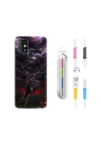 Infinix Hot 9 Kılıf Kablo Koruyuculu Dark Deer 1786