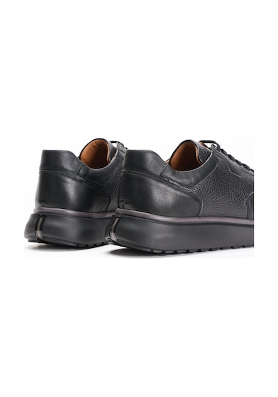 Fame Step Hakiki Deri Erkek Yürüyüş Ayakkabısı Casual Comfort Bağcıklı Ortopedik Günlük Rahat Taban Siyah Sneaker Palermo