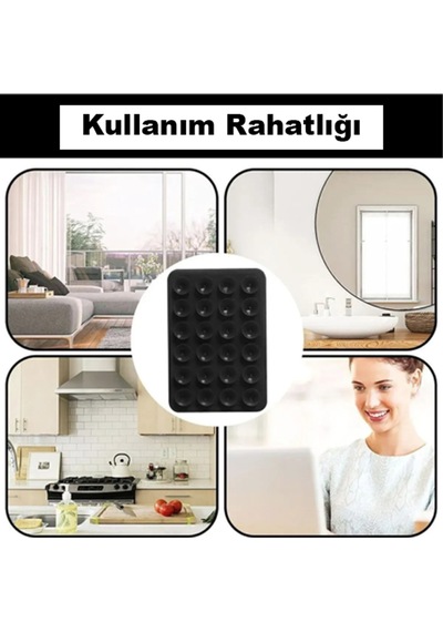 Silikon Vakumlu Telefon Tutucu, Cep Telefonu Için Silikon Yapışkanlı, Kaymaz Vantuz 1 Adet Akrobat P Renk