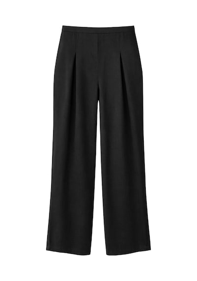 Mixray 4774 Kadın Bol Paça Pileli Pantalon Siyah