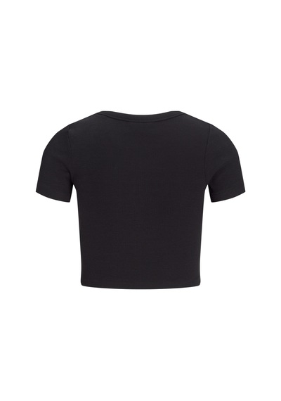 Jack & Jones Kadın Bisiklet Yaka Tişört - Florie - 12217164 Black Siyah