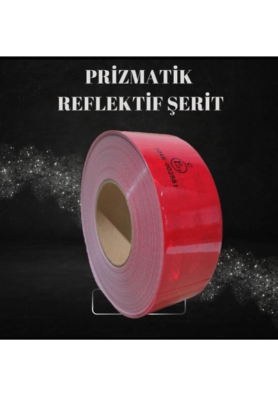 50 Metre 1.kalite Şerit Reflektör Kırmızı Tüvtürk Muayene Onaylı