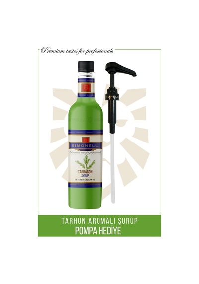 Simonelli Kahve ve Kokteyl Şurubu Tarhun Aromalı 700 ML + Pompa